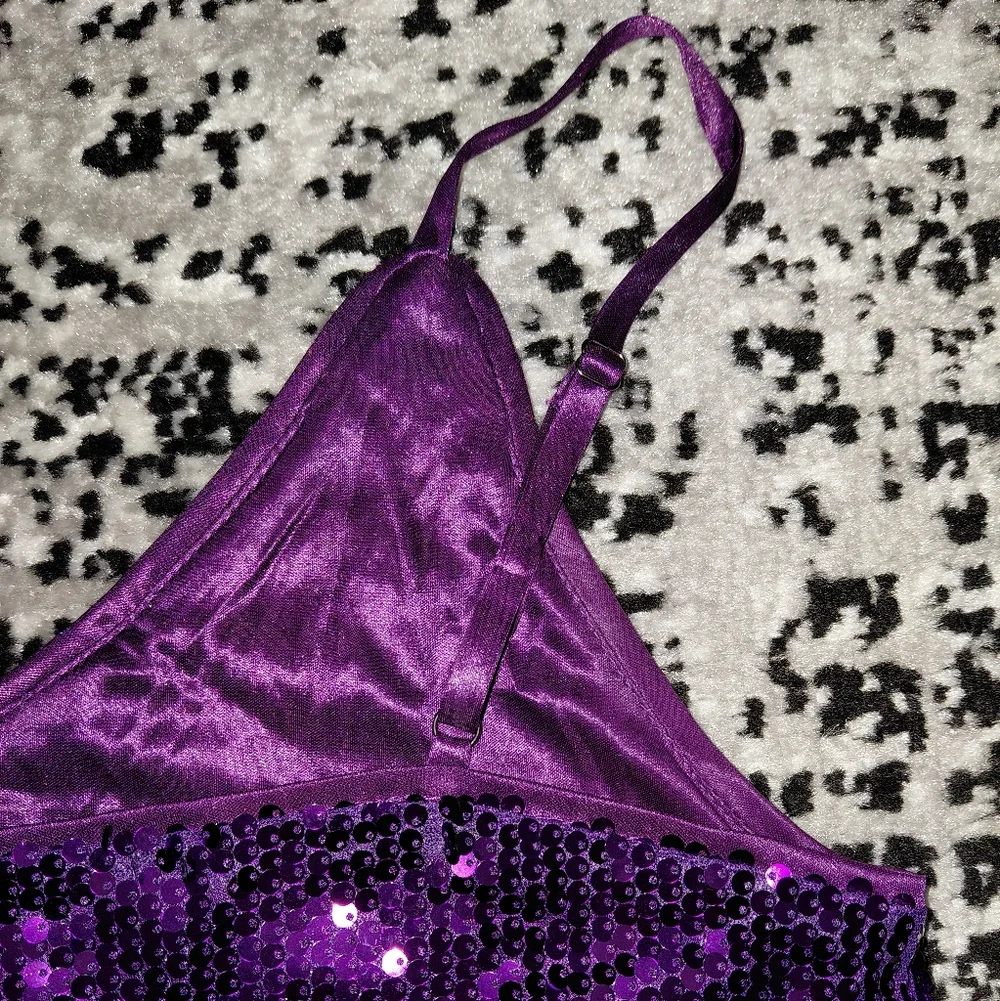 Allegra K Purple Sequin Mini Dress ✨ Size S | Y2K Glam Party Homecoming Prom